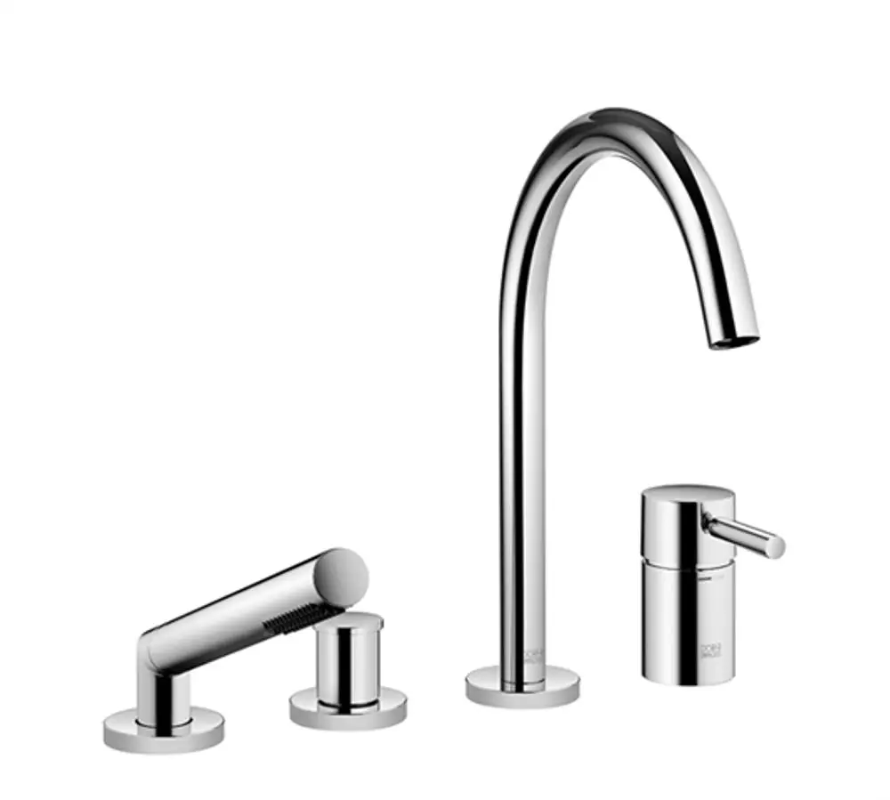 Dornbracht-META-Wannen-Vierlochbatterie-Ausladung 221mm-chrom gebürstet, 27632661-93 Galeriebild 1